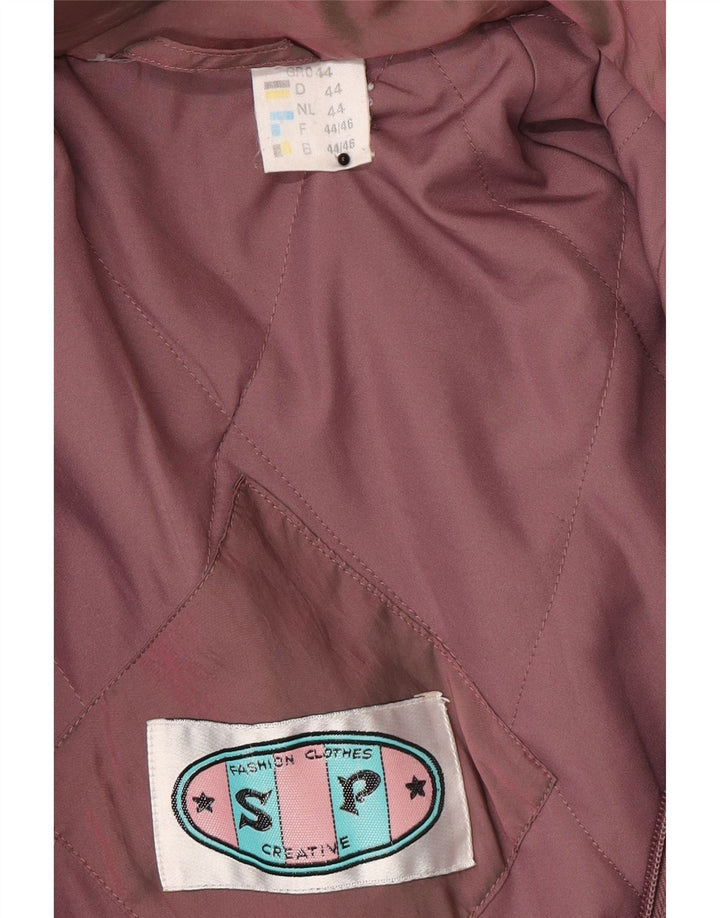 Vintage γυναικείο μπουφάν με κουκούλα Parka μεγάλου μεγέθους EU 44 XL Pink