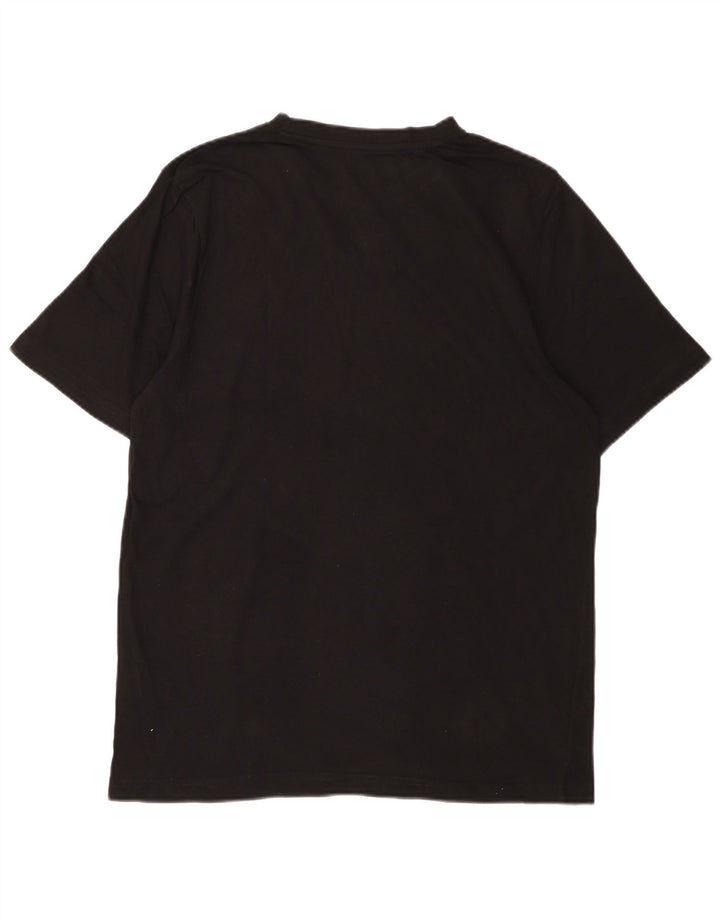 KAPPA Ανδρικό γραφικό T-Shirt Top μεγάλο μαύρο βαμβακερό