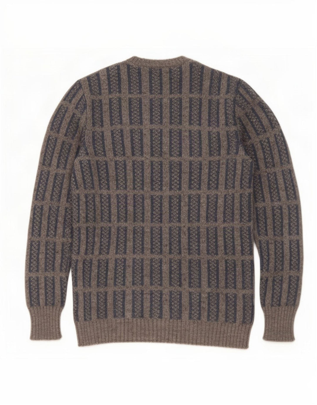 Vintage Ανδρικό πουλόβερ με λαιμόκοψη IT 52 Large Grey Check