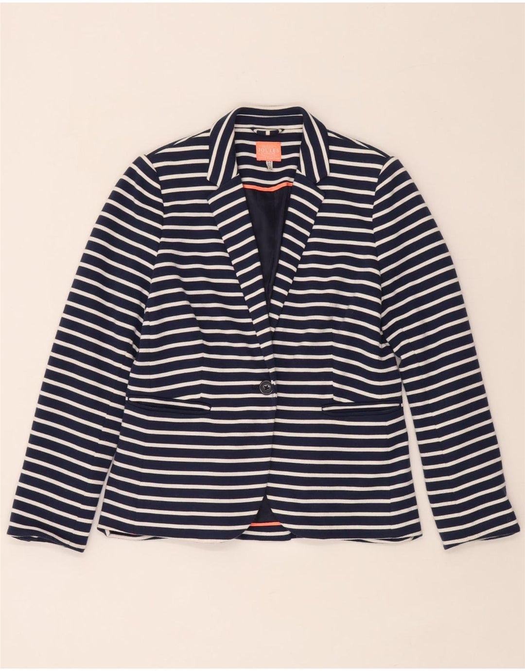 Joules γυναικείο σακάκι 1 κουμπιού σακάκι UK 10 Small Navy Blue ριγέ