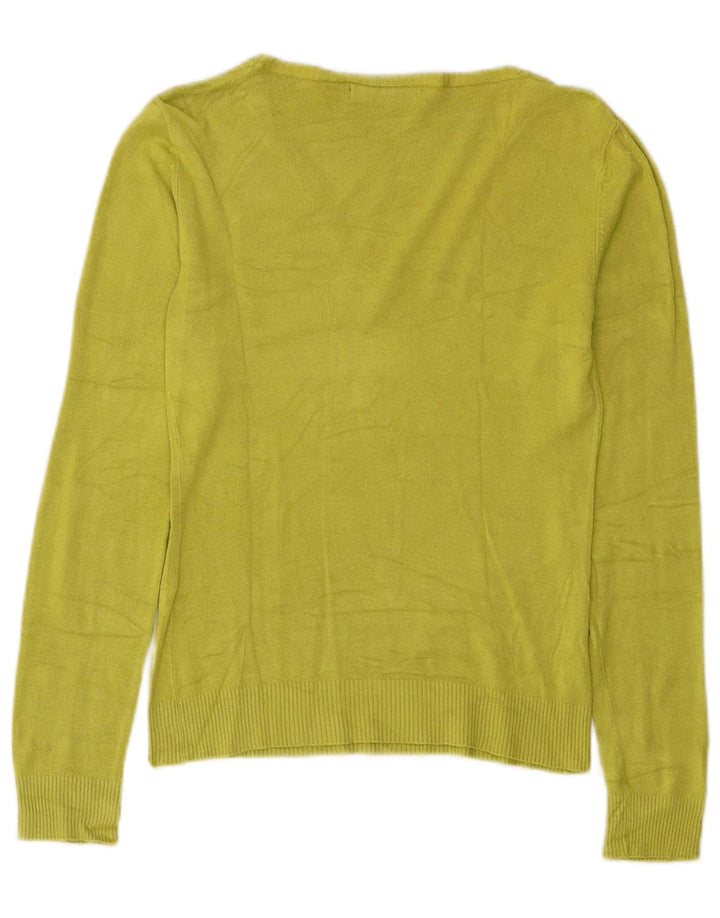 Zara Γυναικείο πουλόβερ με V λαιμόκοψη UK 12 Medium Green Rayon