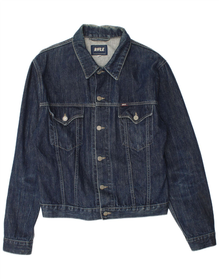 RIFLE Γυναικείο Τζιν Μπουφάν UK 18 XL Navy Blue Cotton