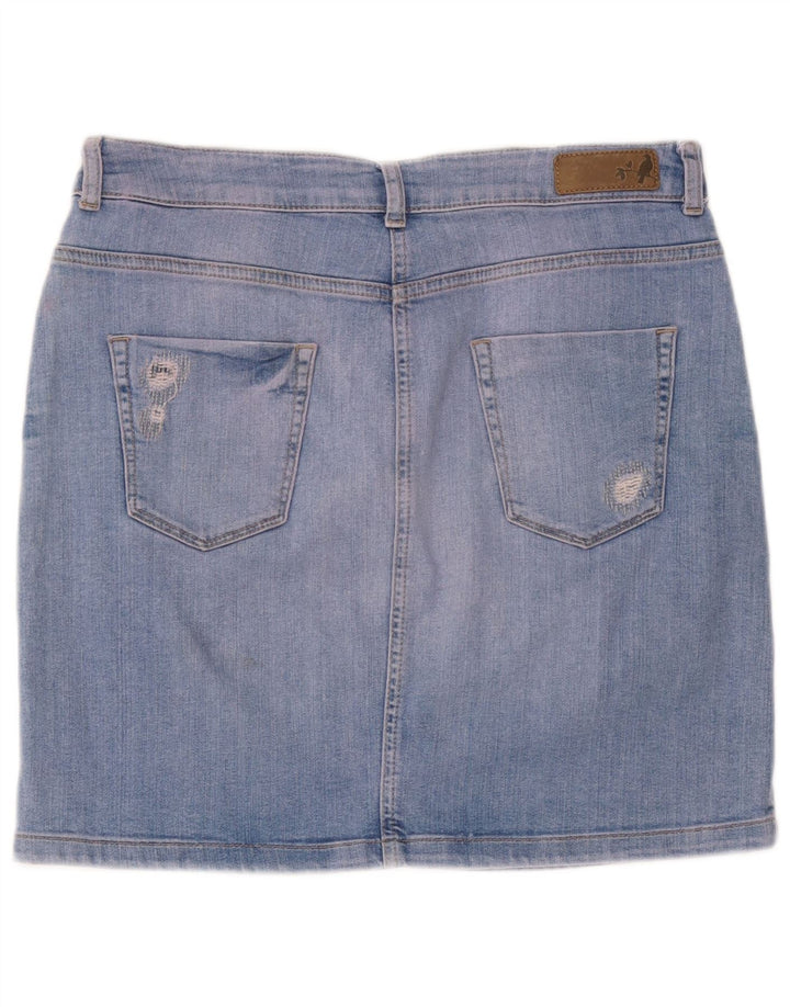 Marks & Spencer Γυναικεία Indigo Distressed Τζιν φούστα UK 12 Medium W32 Blue