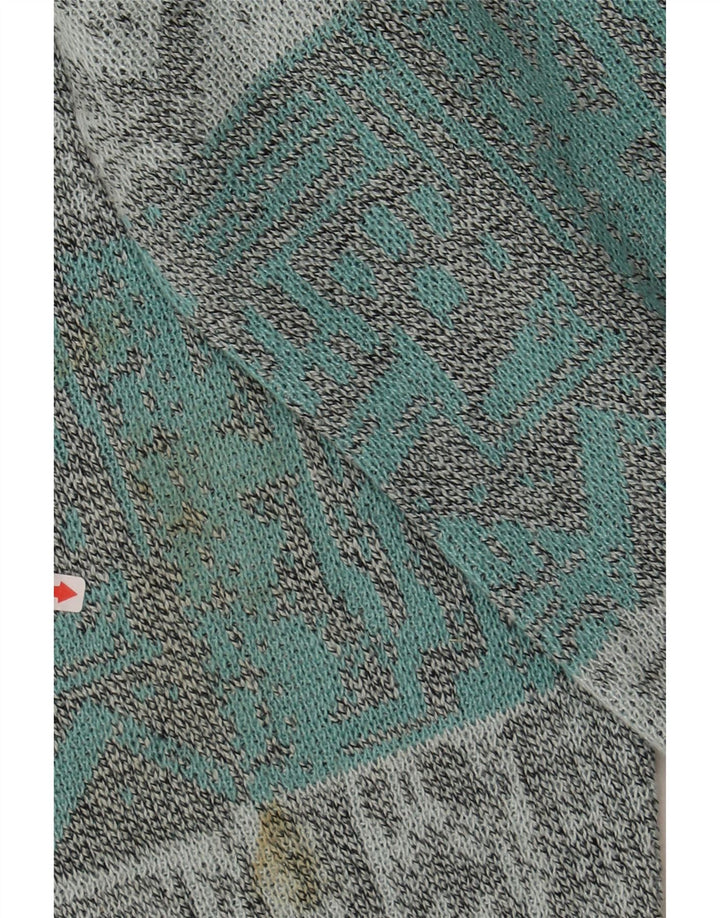 SCHIESSER Mens Abstract Pattern Crew Neck Jumper Sweater IT 54 XL Grey Vintage Schiesser and Second-Hand Schiesser from Messina Hembry 