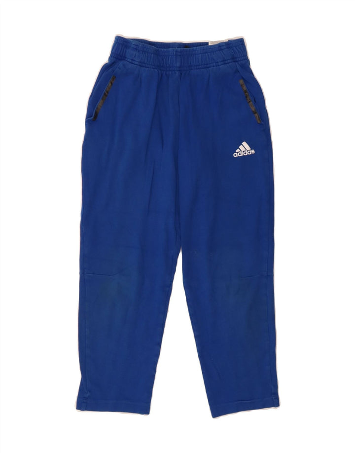 ADIDAS Boys Tracksuit Trousers 9-10 Years Blue Cotton Vintage Adidas and Second-Hand Adidas from Messina Hembry 