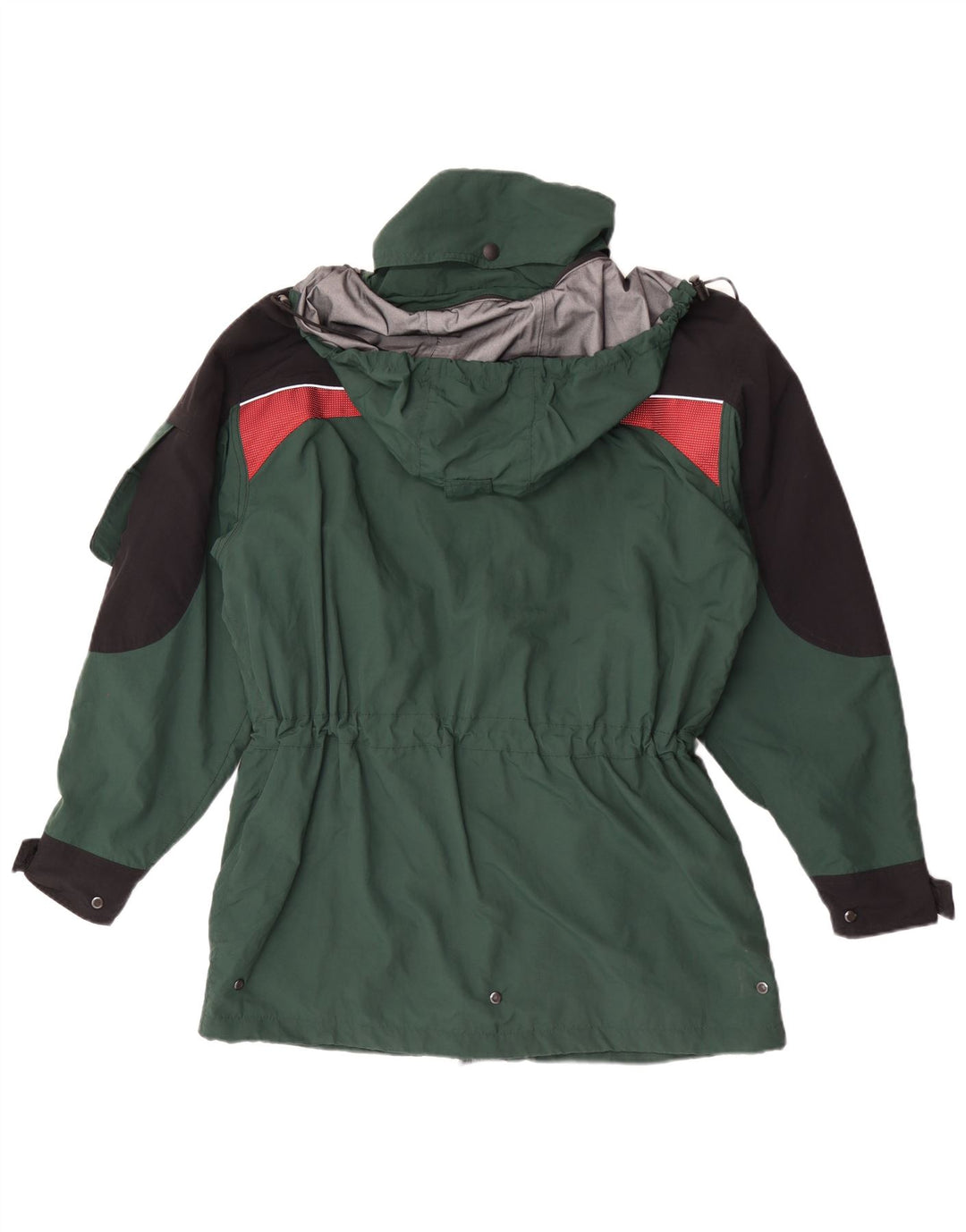 Vintage Ανδρικό μπουφάν βροχής με κουκούλα UK 40 Large Green Polyamide