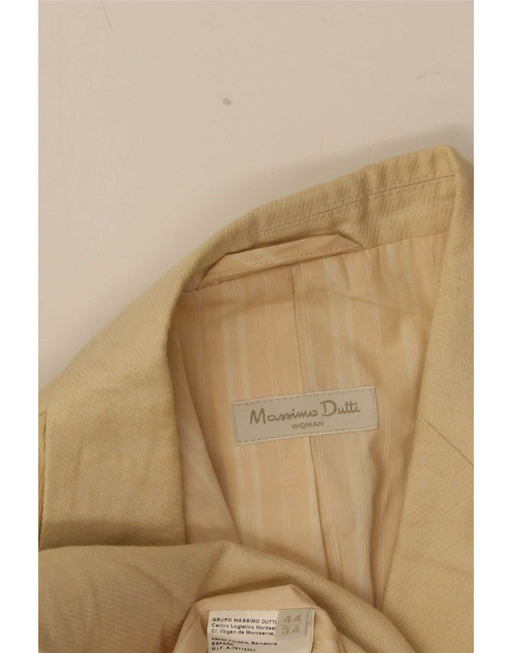 Massimo Dutti Γυναικείο Μπουφάν σακάκι με 1 κουμπί EU 44 XL Μπεζ λινό