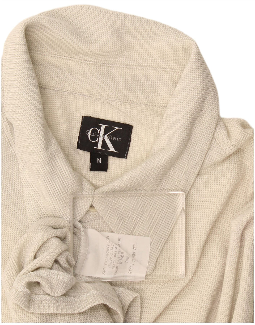 Ανδρικό κοντομάνικο πουκάμισο Calvin Klein, μεσαίο βαμβακερό μπεζ