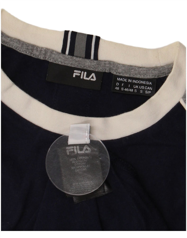 Ανδρικό T-Shirt Fila Top Small Blue Navy Colourblock Βαμβακερό