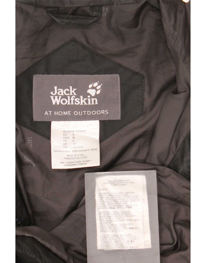 Jack Wolfskin Γυναικείο παλτό με κουκούλα UK 10 μικρό μαύρο πολυεστέρα