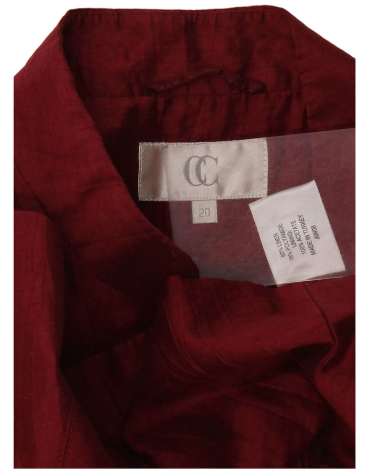 CC Γυναικείο Μπουφάν Blazer UK 20 2XL Λινό Βουργουνδίας