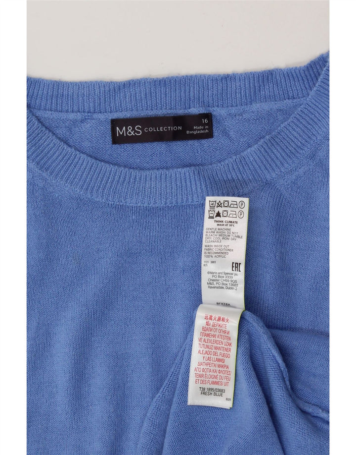 MARKS & SPENCER Γυναικείο πουλόβερ με λαιμόκαυστο UK 16 μεγάλο μπλε ακρυλικό