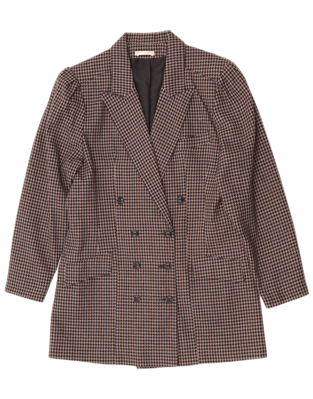 Vintage γυναικεία φούστα 2 τεμαχίων UK 14 Medium W28 Καφέ Houndstooth