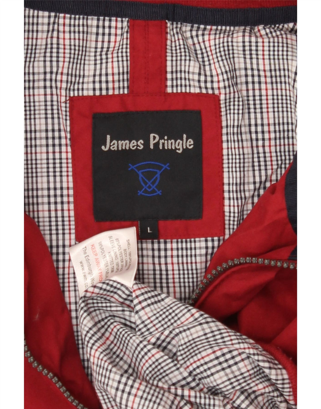 JAMES PRINGLE Mens Bomber Jacket UK 40 Large Red Polyester Vintage James Pringle and Second-Hand James Pringle from Messina Hembry 