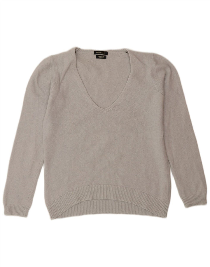 Γυναικείο πουλόβερ Massimo Dutti με V λαιμόκοψη UK 12 Medium Grey