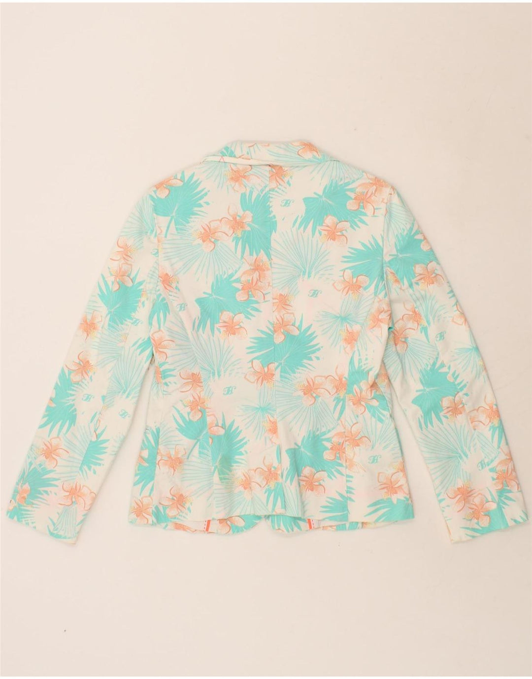 TOMMY HILFIGER Womens 2 Button Blazer Jacket US 8 Medium Turquoise Floral Vintage Tommy Hilfiger and Second-Hand Tommy Hilfiger from Messina Hembry 