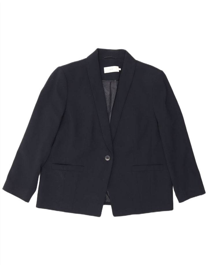 John Lewis Γυναικείο μπουφάν σακάκι 1 κουμπιού UK 18 XL Navy Blue Polyester