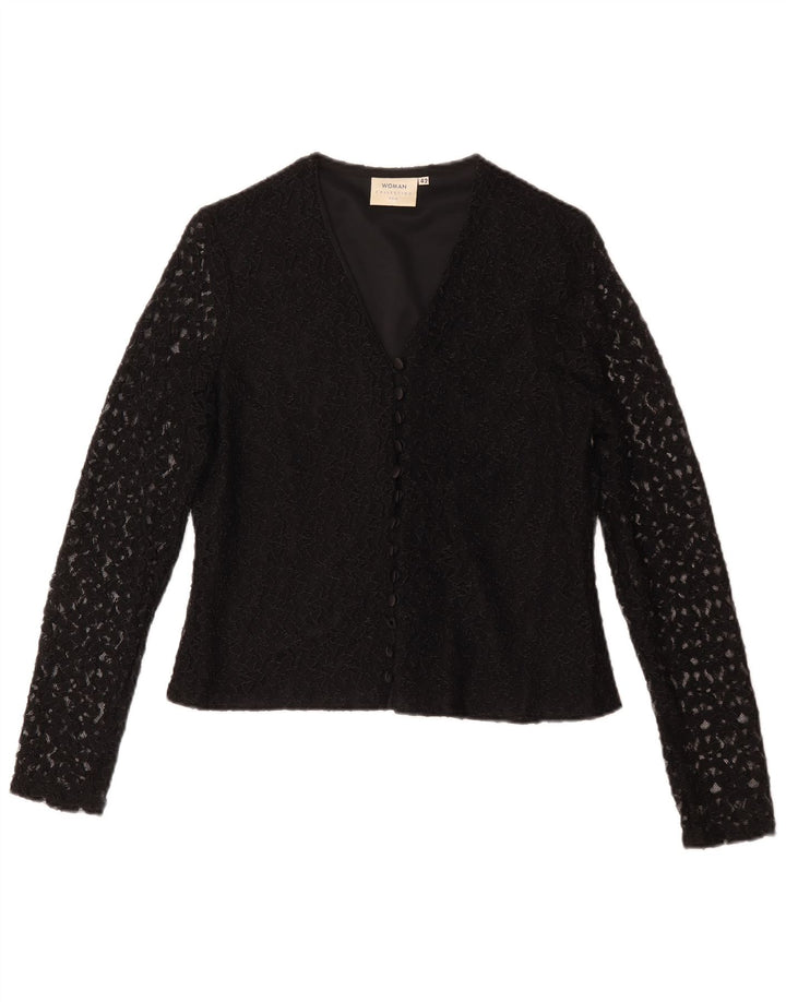 H&M Γυναικείο Πουκάμισο Μπλούζα IT 42 Medium Black Floral Nylon