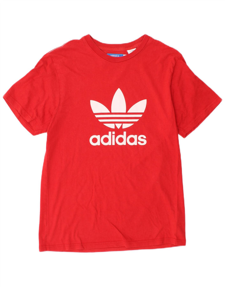 Ανδρικό γραφικό T-Shirt Adidas Top Μεσαίο κόκκινο βαμβακερό