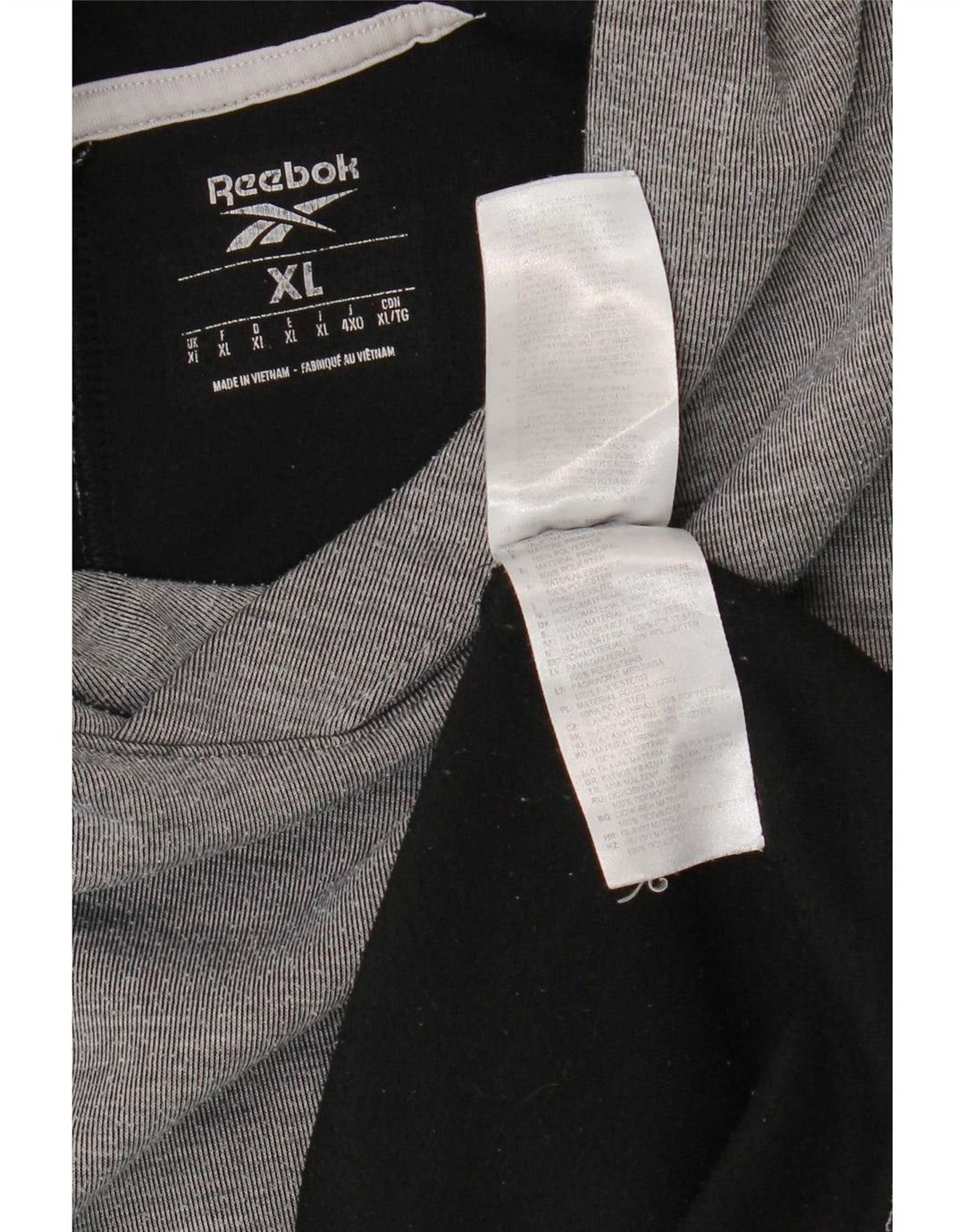 Reebok Mens Hoodie Jumper XL Grey Colourblock Πολυεστέρας