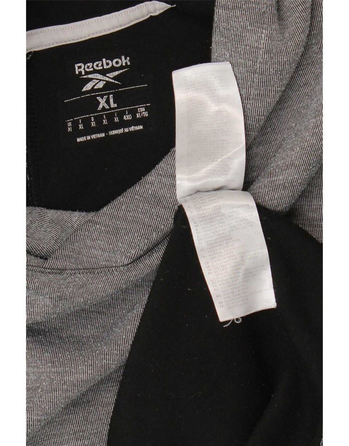Reebok Mens Hoodie Jumper XL Grey Colourblock Πολυεστέρας