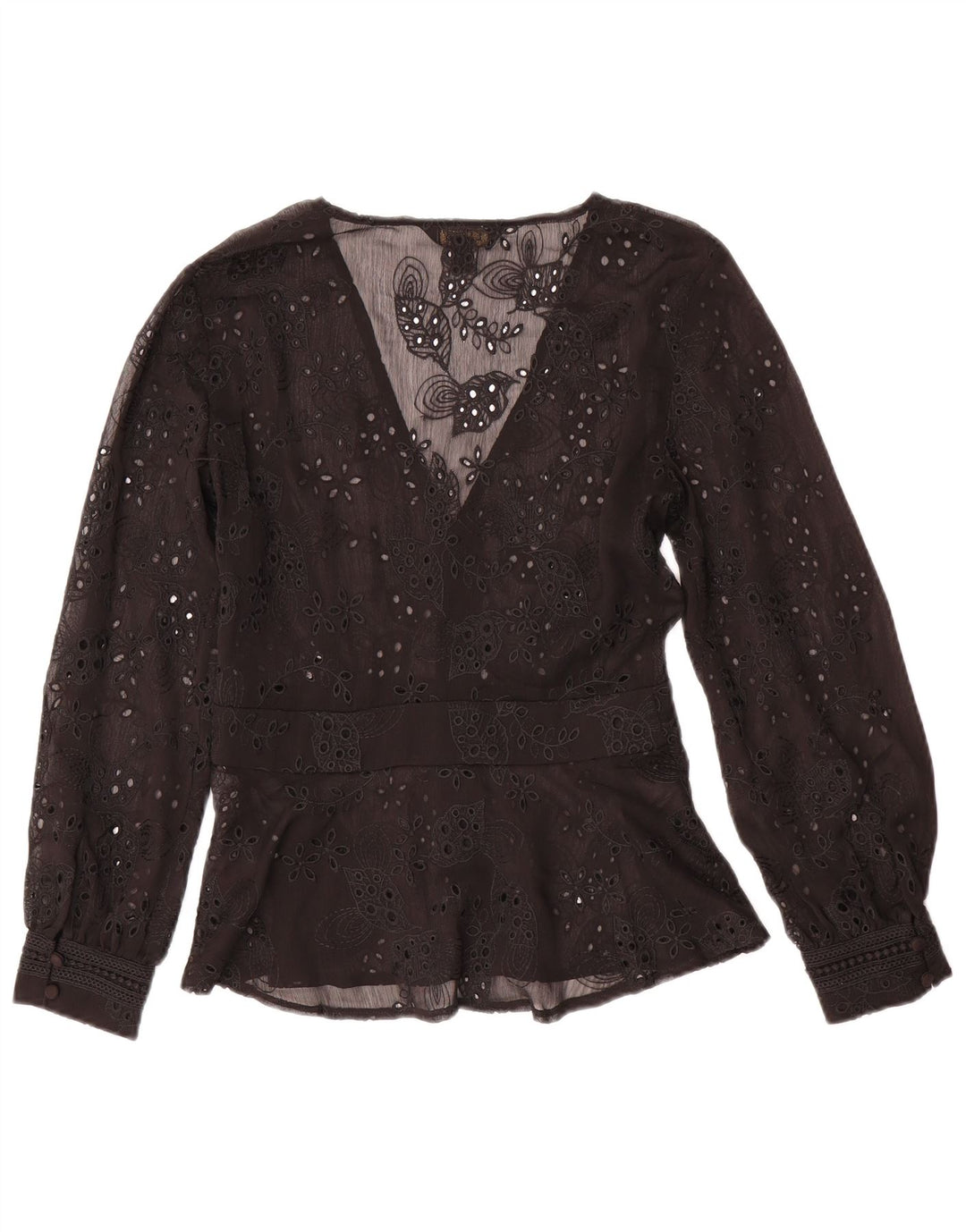 Lipsy γυναικείο πουκάμισο μπλούζα UK 10 Small Black Floral Polyester
