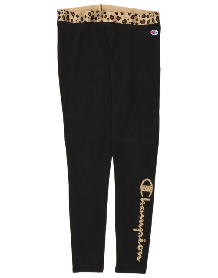 Γυναικεία γραφικά κολάν Champion UK 12 Medium Black Animal print