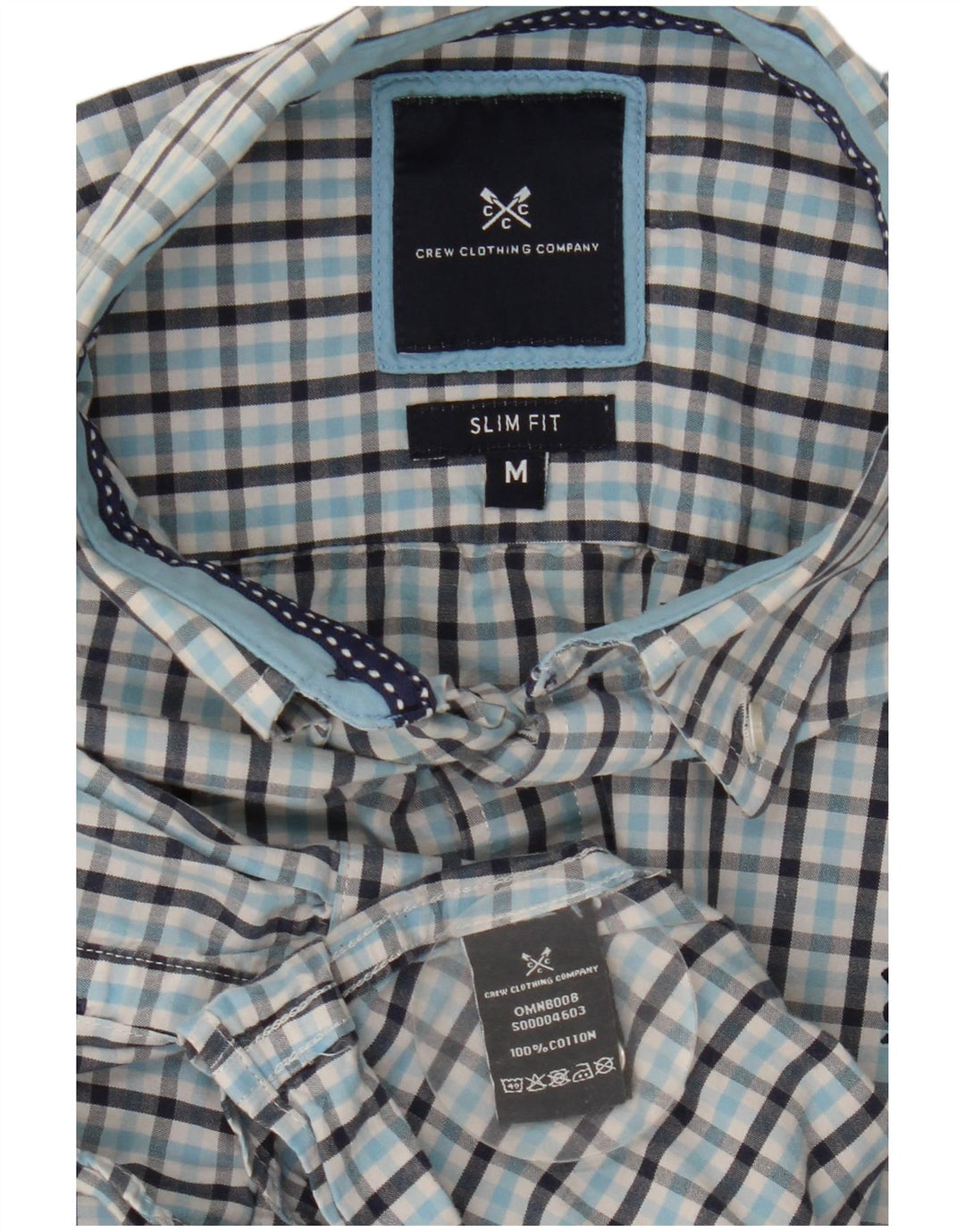 Ανδρικό πουκάμισο Crew Clothing Slim Fit, μεσαίο μπλε βαμβακερό