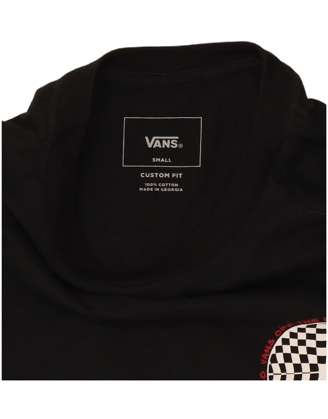 Ανδρικό γραφικό T-Shirt Vans Top Μικρό μαύρο βαμβακερό