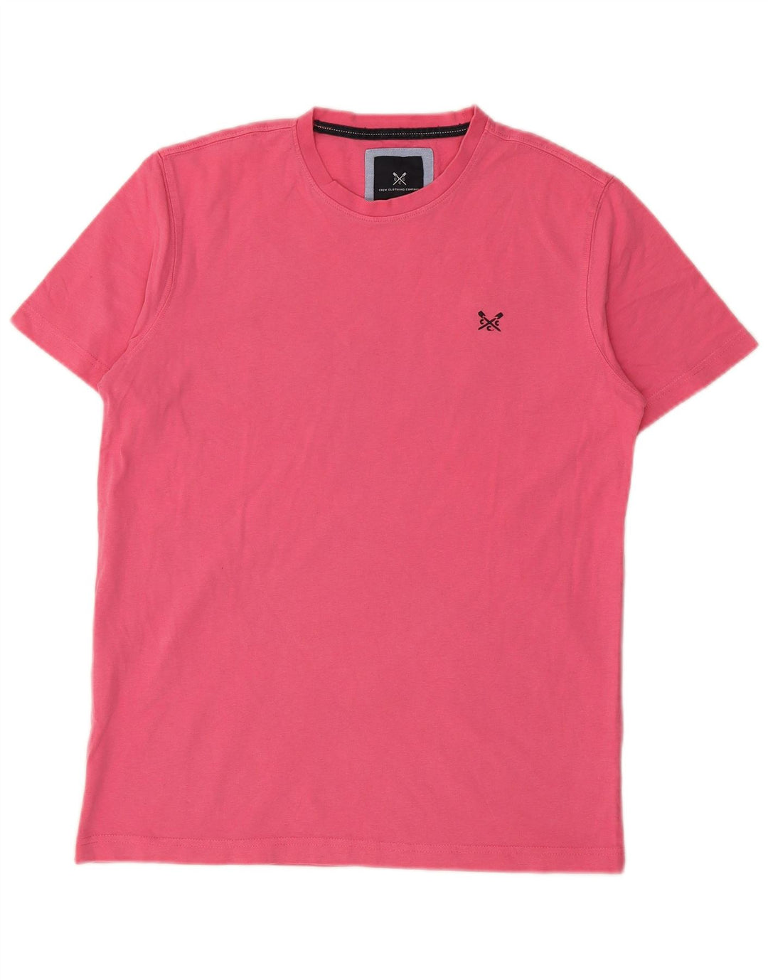 CREW CLOTHING Ανδρικό T-Shirt Top Μικρό Ροζ Βαμβακερό