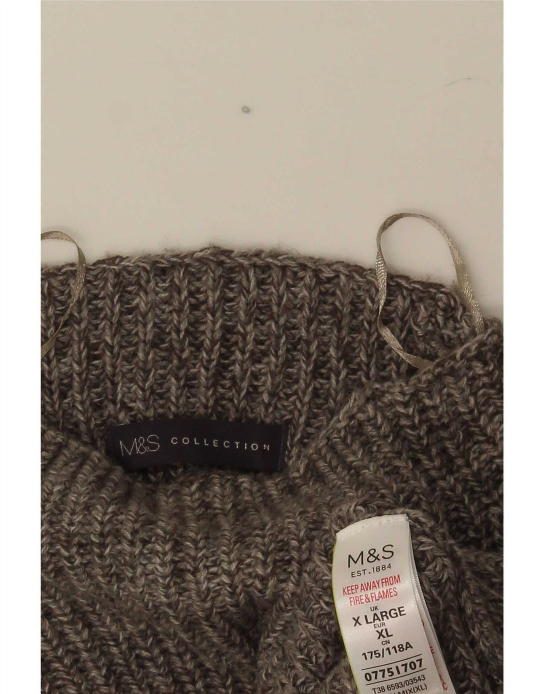 Marks & Spencer Ανδρικό πουλόβερ με λαιμόκοψη XL ακρυλικό γκρι