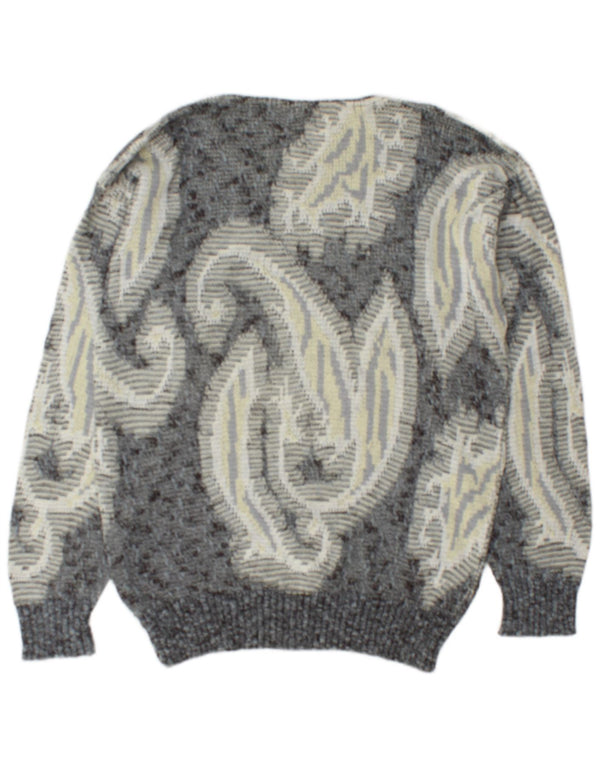 Ανδρικό πουλόβερ Monello Boat Neck Jumper Μεγάλο Γκρι Βαμβακερό Paisley