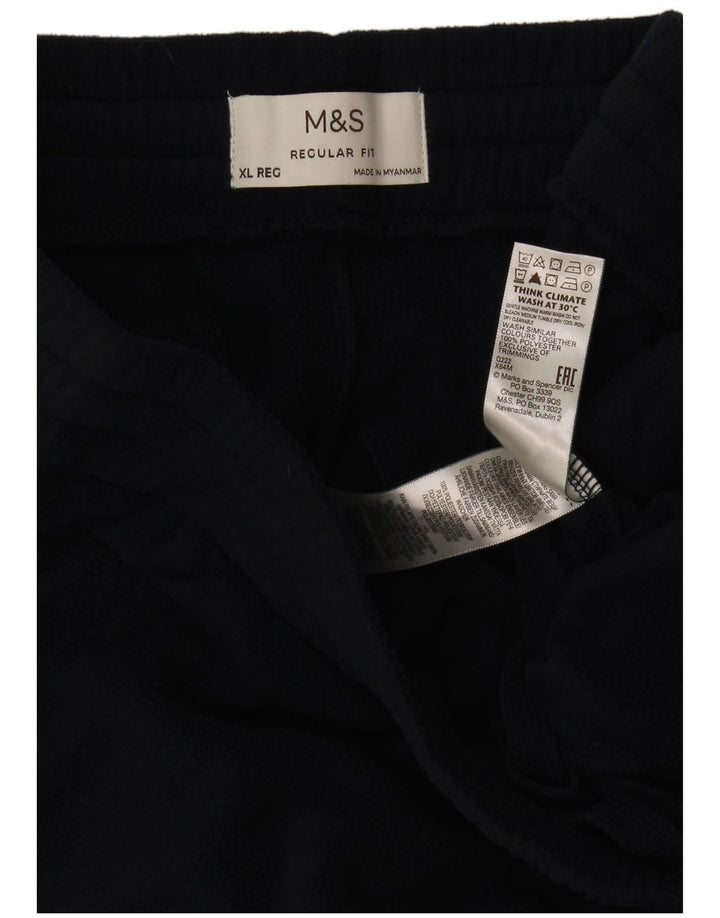 Marks & Spencer Ανδρική φόρμα Fleece Παντελόνι XL Navy Blue Polyester