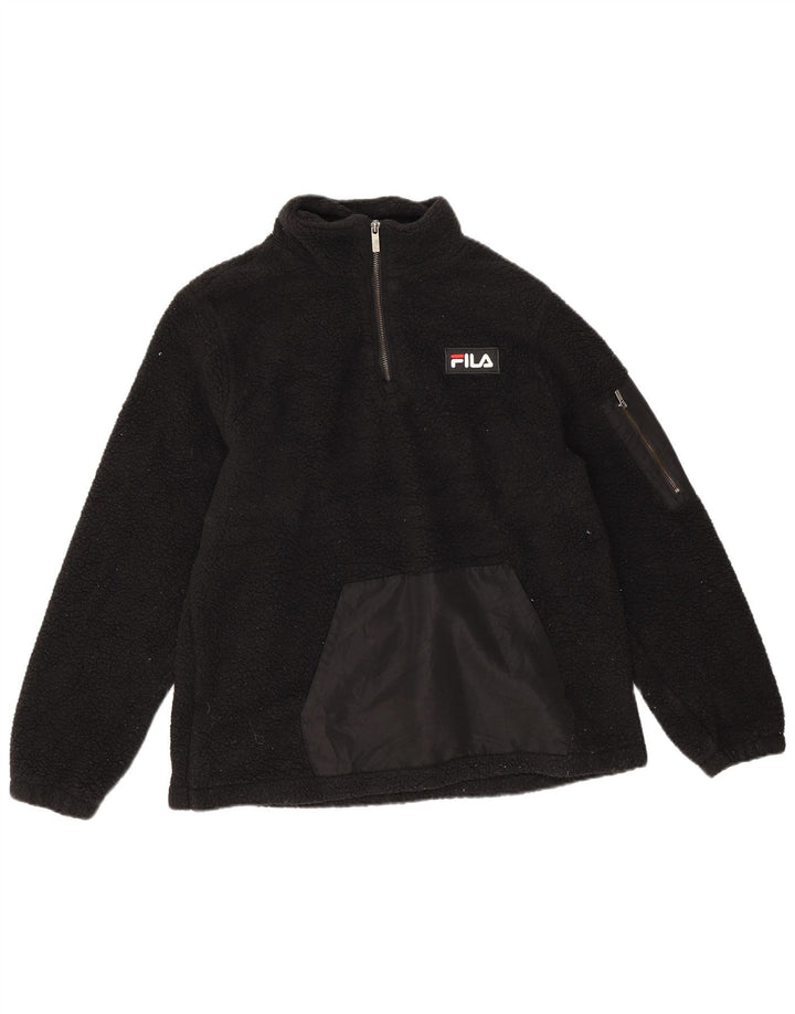 Fila Γυναικείο φερμουάρ Fleece Jumper UK 14 Μεσαίο Μαύρο Πολυεστέρας