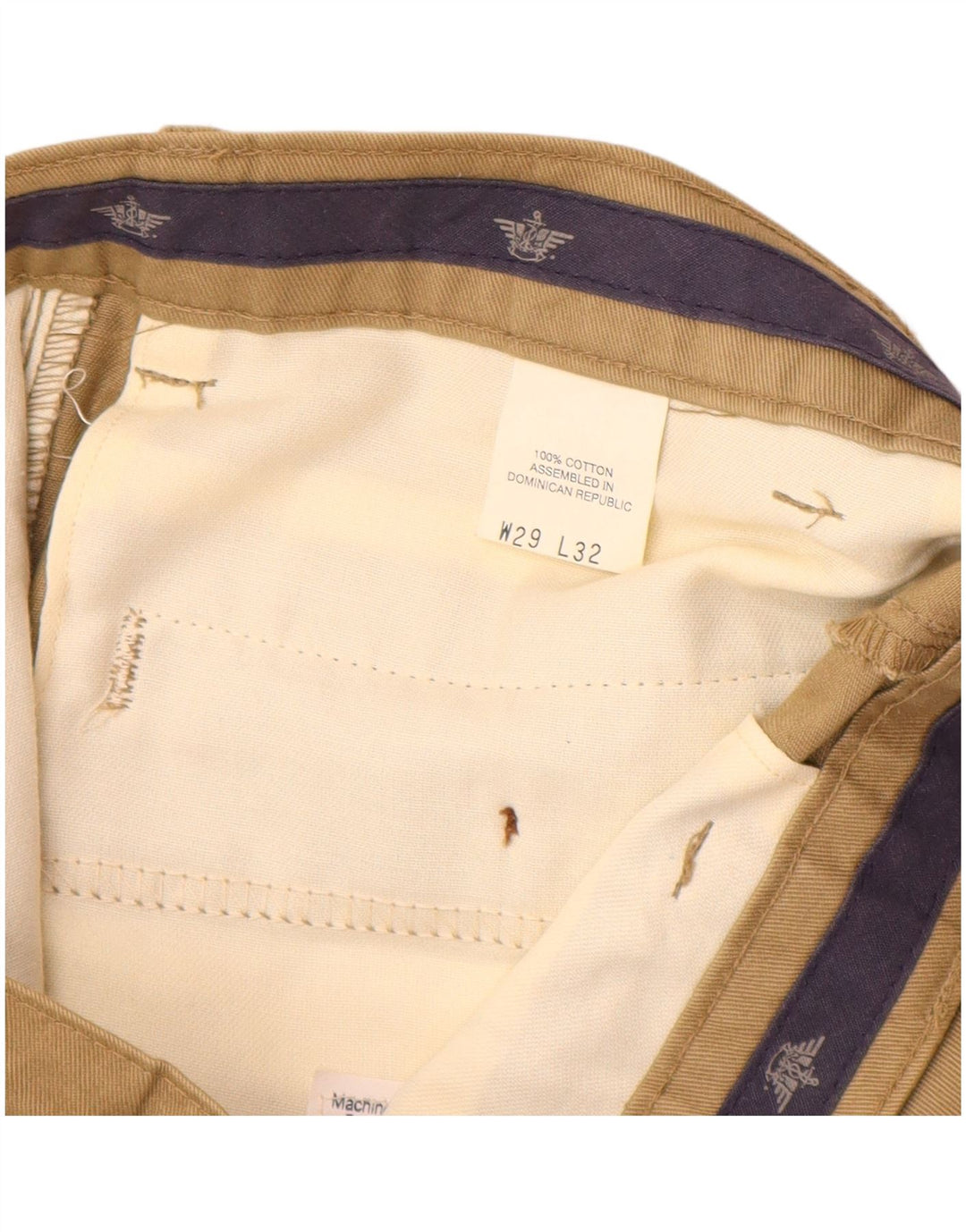 DOCKERS Ανδρικό παντελόνι Chino με καρφίτσες W29 L32 Μπεζ βαμβακερό