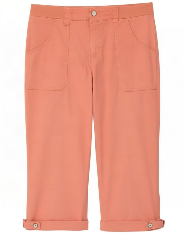 Lee Womens Riders Mid Rise Straight Capri Trousers US 10 Large W32 L20 Pink