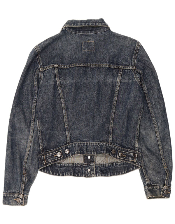 Gas Womens Street Mood Crop Τζιν μπουφάν UK 10 Small Blue Cotton