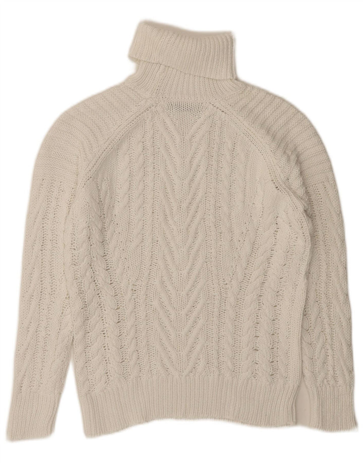 Zara Γυναικείο πουλόβερ με ρολό λαιμόκοψη UK 10 Small White
