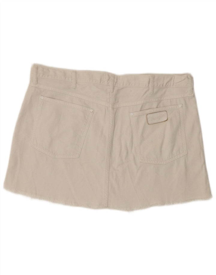 Wrangler Γυναικεία Μίνι Τζιν Φούστα Μεγάλη W36 Λευκή Βαμβακερή