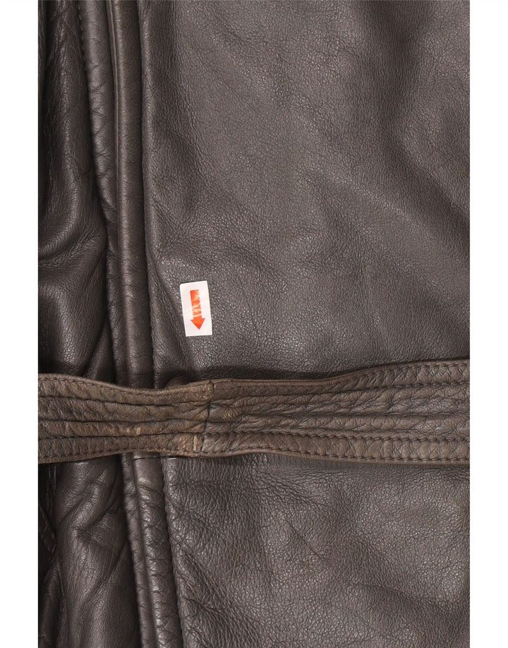 DRESSCO Ανδρικό Δερμάτινο Παλτό IT 54 2XL Γκρι Δερμάτινο
