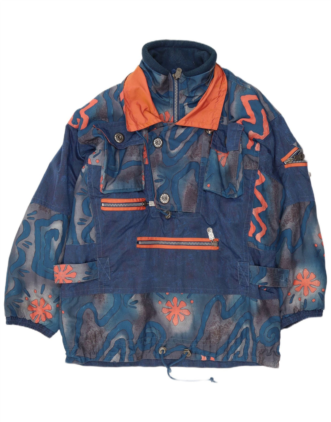 Ανδρικό μπουφάν CANYON πουλόβερ αντιανεμικό UK 40 μεγάλο μπλε γεωμετρικό