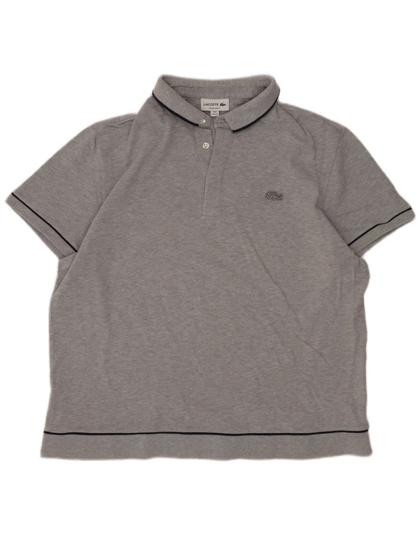 Ανδρικό μπλουζάκι πόλο Lacoste Regular Fit Μέγεθος 6 XL Γκρι βαμβακερό