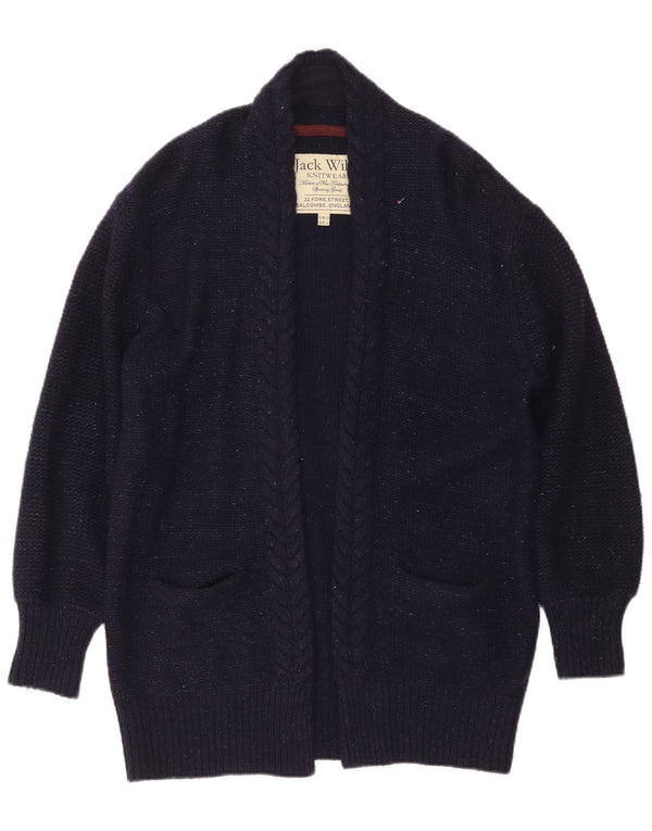 Jack Wills Γυναικείο πουλόβερ Longline Cardigan UK 10 Small Navy Blue