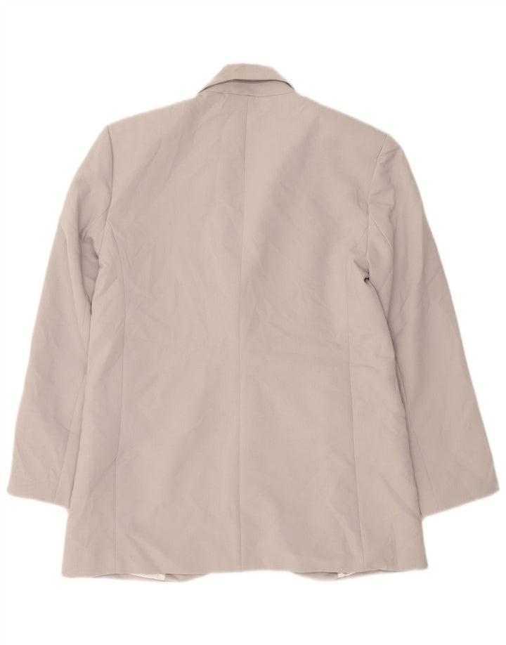 Zara Γυναικείο Μπουφάν 1 Κουμπί Blazer UK 14 Μεσαίο Γκρι Πολυεστέρας