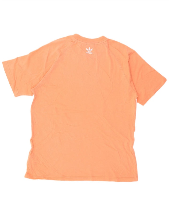 Ανδρικό γραφικό T-Shirt Adidas Top από μεσαίο πορτοκαλί βαμβακερό