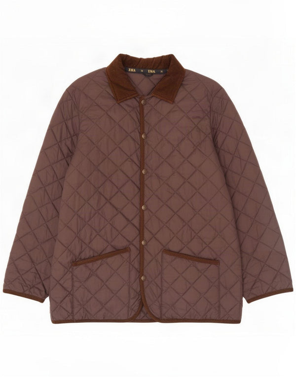 Vintage Mens Quilted Jacket UK 42 XL Brown Polyamide