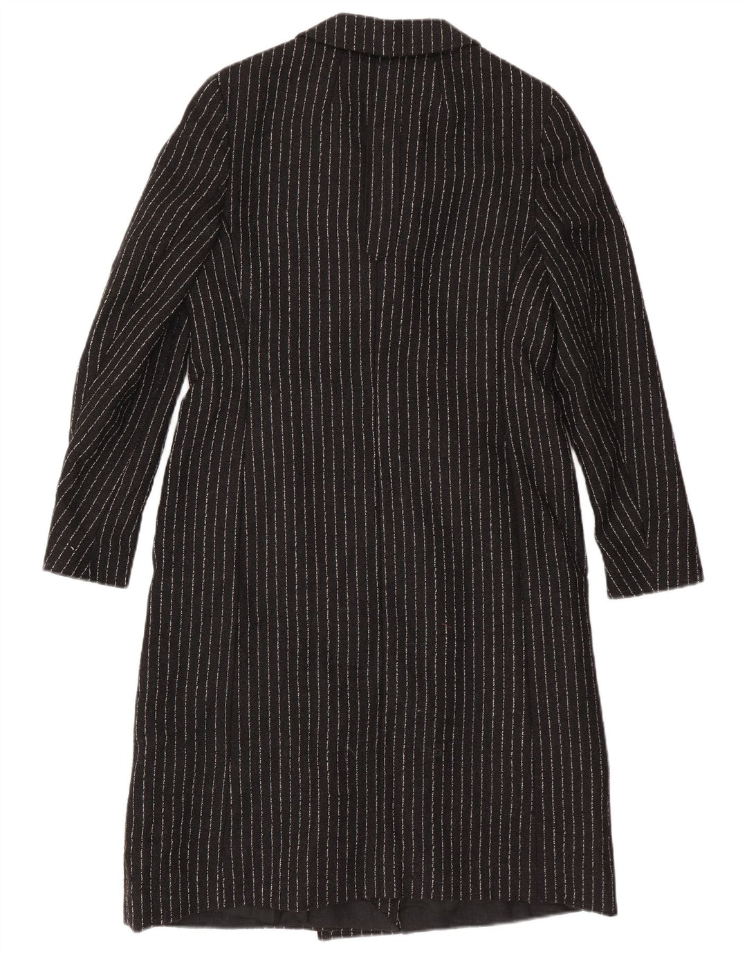 Vintage γυναικείο παλτό με διπλό στήθος UK 8 Small Black Pinstripe