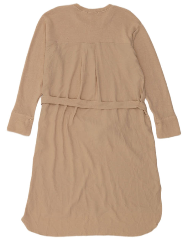 Zara Womens Jumper Dress UK 14 Medium Beige Viscose