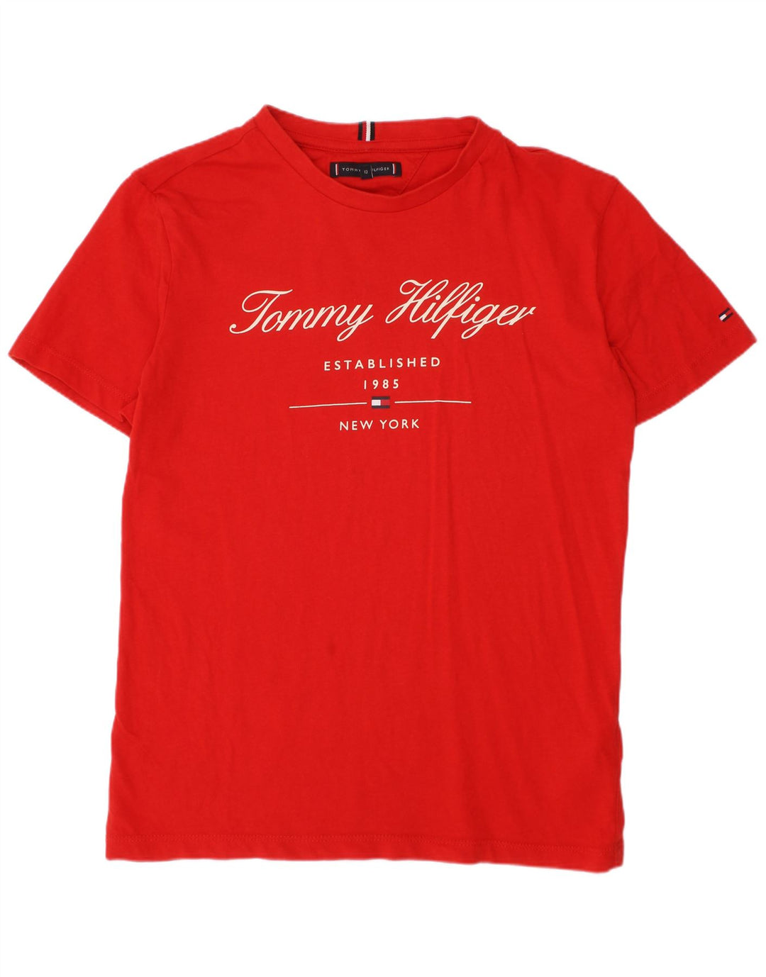Γραφικό μπλουζάκι για αγόρι TOMMY HILFIGER Τοπ 11-12 ετών κόκκινο βαμβακερό
