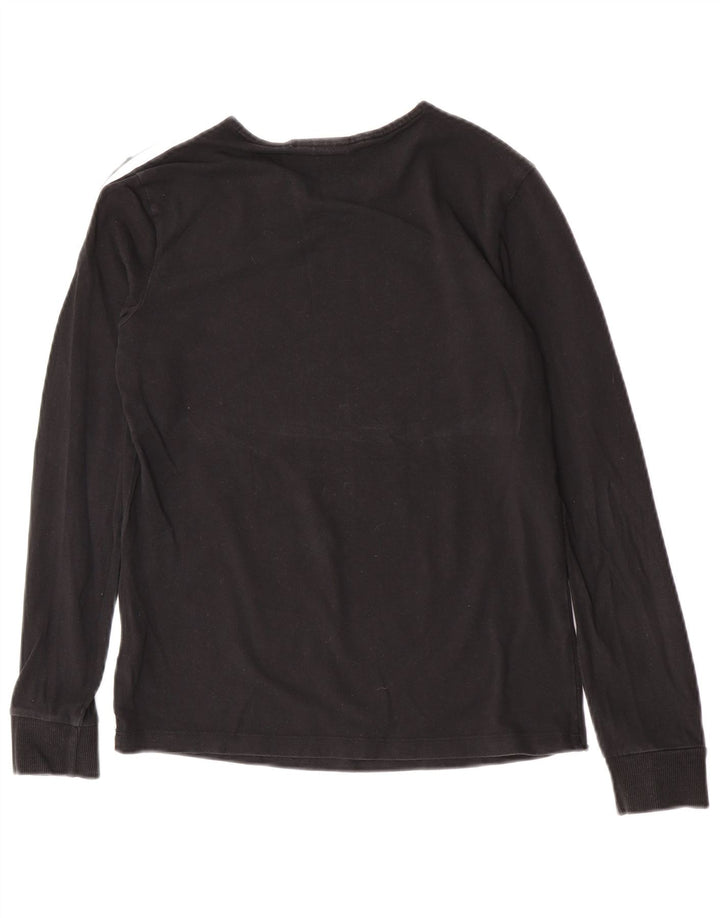 Γυναικείο τοπ Adidas μακρυμάνικο UK 10 Small μαύρο βαμβακερό